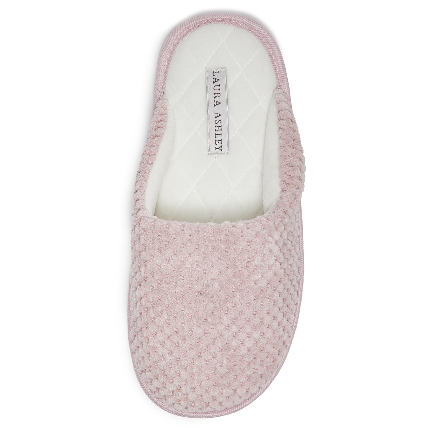 Laura Ashley Womens Plush Memory Foam Scuff Slippers for Warm Sleep Relaxation, Comfy Slip On Bedroom Slippers