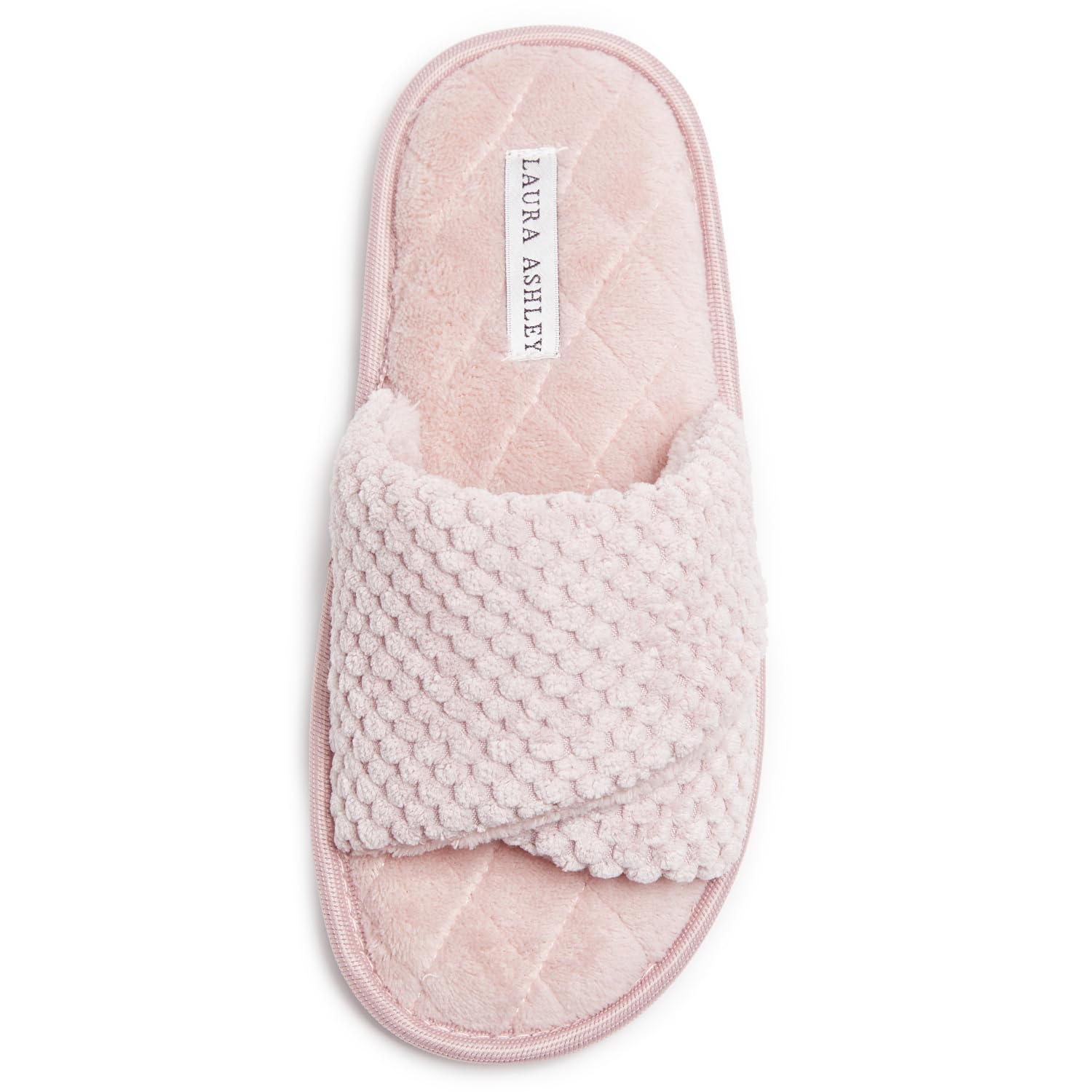 Laura Ashley Womens Comfortable SPA Wrapped Texture Scuff Slippers for Home Relaxation