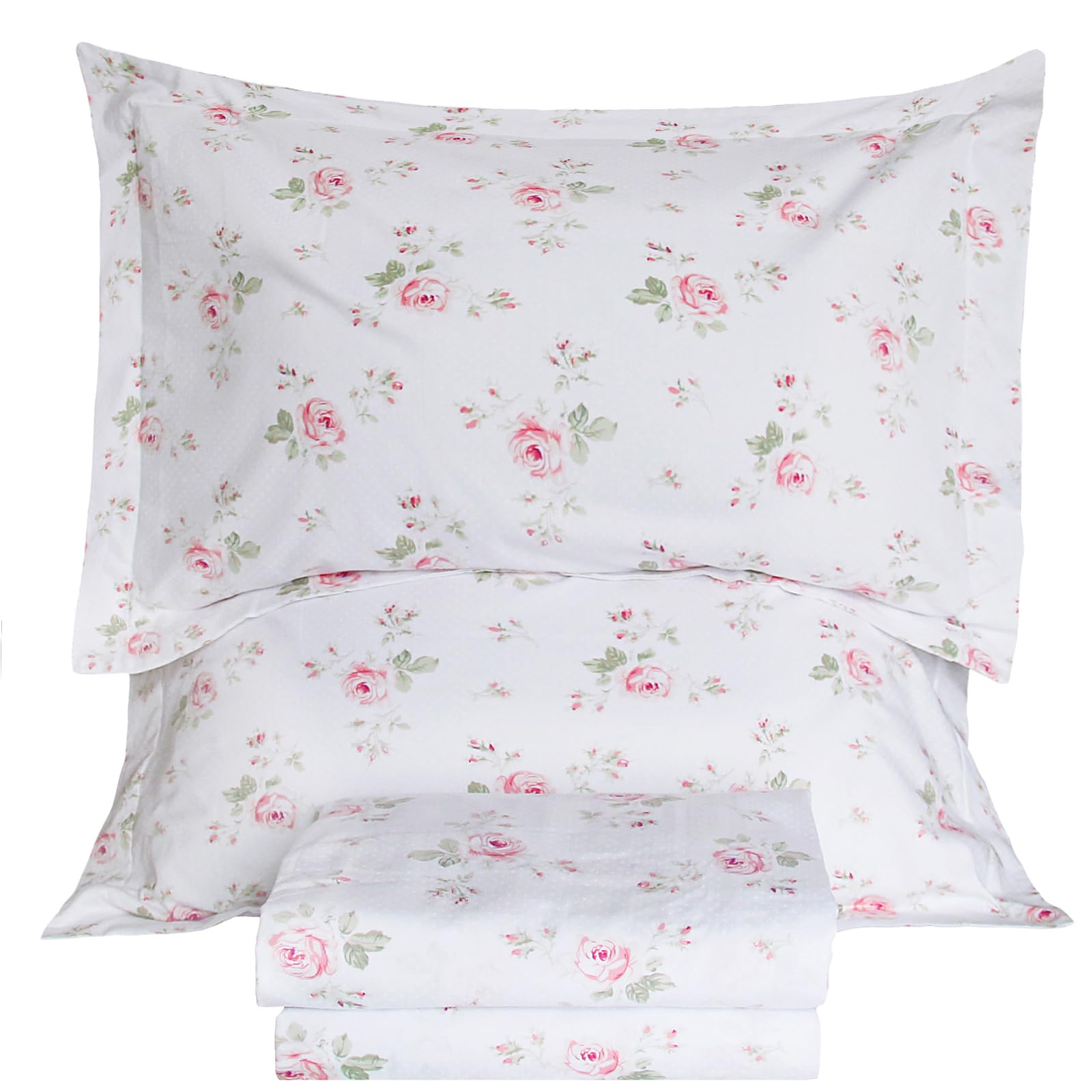 Lady Ann 100% Cotton Deep Pockets Queen Sheets Set for Shabby Chic Enthusiasts
| Lady Ann Rose Flower Printed Queen Bed